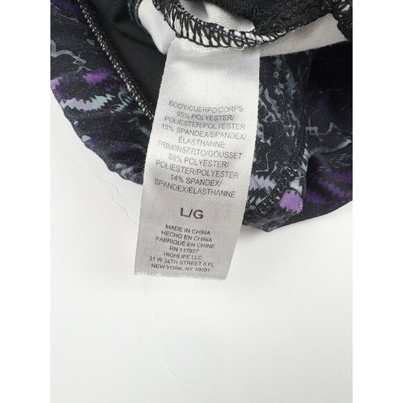 Gaiam Racerback Sports Bra Yoga Workout Black Purple Size Large - Picture 7 of 7